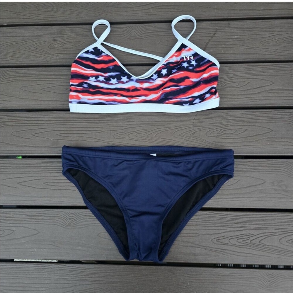 TYR Durafast Womens American Trinityfit Top Workout Bikini Size S New Sample